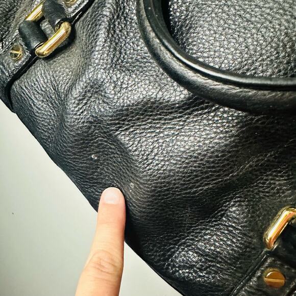 MICHAEL KORS Weston Black Leather Shoulder Satchel Zip Up Tassel Handbag - Picture 2 of 15